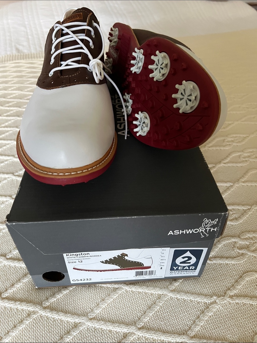 Two-Tone Golf Shoes by Ashworth - Kingston model, size 12 NEW